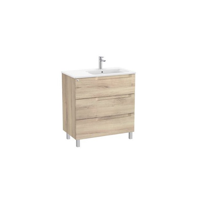 Aleyda Unik 3 Tiroirs Lavabo À Droite 800 Mm Bois Naturel - ROCA A851823524 