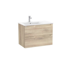 Aleyda Unik 2 Tiroirs Lavabo À Gauche 800 Mm Bois Naturel - ROCA A851817524 