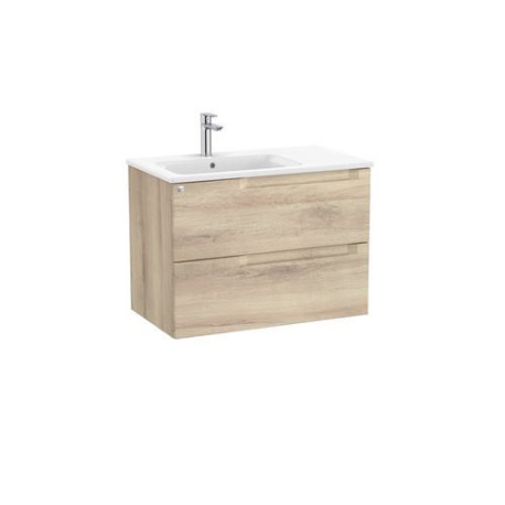 Aleyda Unik 2 Tiroirs Lavabo À Gauche 800 Mm Bois Naturel - ROCA A851817524 