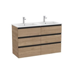 The Gap Unik 6 Tiroirs 1200 Mm Noyer/Poignées Noires - ROCA A851493517 