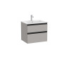 The Gap Unik 2 Tiroirs 600 Mm Gris Moyen Mat/Poignées Noires - ROCA A851476547