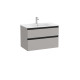 The Gap Unik 2 Tiroirs 800 Mm Gris Moyen Mat/Poignées Noires - ROCA A851478547