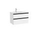 The Gap Unik 2 Tiroirs Lavabo À Gauche 800 Mm Blanc Mat/Poignées Noires - ROCA A851479509