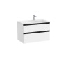 The Gap Unik 2 Tiroirs Lavabo À Droite 800 Mm Blanc Mat/Poignées Noires - ROCA A851480509