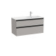 The Gap Unik 2 Tiroirs Lavabo À Droite 1000 Mm Gris Moyen Mat/Poignées Noires - ROCA A851482547