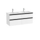 The Gap Unik 4 Tiroirs 1200 Mm Blanc Mat/Poignées Noires - ROCA A851483509