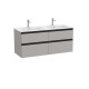 The Gap Unik 4 Tiroirs 1200 Mm Gris Moyen Mat/Poignées Noires - ROCA A851483547