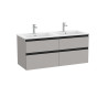 The Gap Unik 4 Tiroirs 1200 Mm Gris Moyen Mat/Poignées Noires - ROCA A851483547