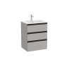 The Gap Unik 3 Tiroirs 600 Mm Gris Moyen Mat/Poignées Noires - ROCA A851484547