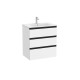 The Gap Unik 3 Tiroirs 700 Mm Blanc Mat/Poignées Noires - ROCA A851485509