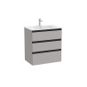The Gap Unik 3 Tiroirs 700 Mm Gris Moyen Mat/Poignées Noires - ROCA A851485547