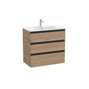 The Gap Unik 3 Tiroirs 800 Mm Noyer/Poignées Noires - ROCA A851486517 