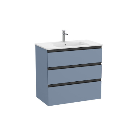 The Gap Unik 3 Tiroirs 800 Mm Bleu Mat/ Poignées Noires - ROCA A851486548 