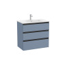 The Gap Unik 3 Tiroirs 800 Mm Bleu Mat/ Poignées Noires - ROCA A851486548 