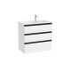 The Gap Unik 3 Tiroirs Lavabo À Droite 800 Mm Blanc Mat/Poignées Noires - ROCA A851489509