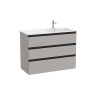 The Gap Unik 3 Tiroirs Lavabo À Droite 1000 Mm Gris Moyen Mat/Poignées Noires - ROCA A851492547