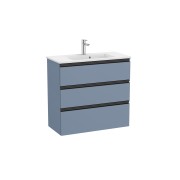 The Gap Unik Compact 3 Tiroirs 800 Mm Bleu Mat/ Poignées Noires - ROCA A851499548 