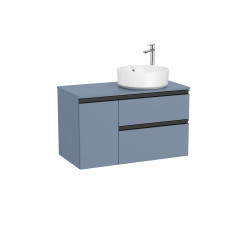 The Gap Pour Lavabo À Droite 900 Mm Bleu Mat/ Poignées Noires - ROCA A851502548 