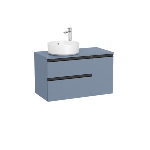 The Gap Pour Lavabo À Gauche 900 Mm Bleu Mat/ Poignées Noires - ROCA A851503548 