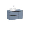The Gap Pour Lavabo À Gauche 900 Mm Bleu Mat/ Poignées Noires - ROCA A851503548 