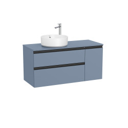 The Gap Pour Lavabo À Gauche 1100 Mm Bleu Mat/ Poignées Noires - ROCA A851505548 