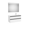 The Gap Pack 2T Lavabo À Droite (Unik+Miroir) 1000Mm Blanc Mat/Poignées Noires - ROCA A851515509