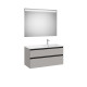 The Gap Pack 2T Lavabo À Droite 1000Mm Gris Moyen Mat/Poignées Noires - ROCA A851515547