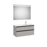 The Gap Pack 2T Lavabo À Droite 1000Mm Gris Moyen Mat/Poignées Noires - ROCA A851515547