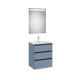 The Gap Pack 3 Tiroirs (Unik+Miroir) 600Mm Bleu Mat/ Poignées Noires - ROCA A851517548
