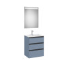 The Gap Pack 3 Tiroirs (Unik+Miroir) 600Mm Bleu Mat/ Poignées Noires - ROCA A851517548
