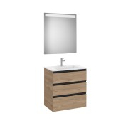 The Gap Pack 3 Tiroirs (Unik+Miroir) 700Mm Noyer/Poignées Noires - ROCA A851518517 