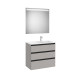 The Gap Pack 3T Lavabo À Droite 800Mm Gris Moyen Mat/Poignées Noires - ROCA A851521547