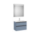The Gap Pack Compact 2 Tiroirs (Unik+Miroir) 700Mm Bleu Mat/ Poignées Noires - ROCA A851527548
