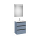 The Gap Pack Compact 3 Tiroirs (Unik+Miroir) 600Mm Bleu Mat/ Poignées Noires - ROCA A851529548