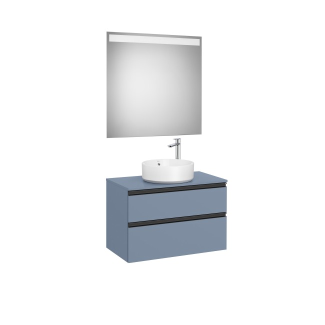 The Gap Pack Pour Vasque À Poser 800Mm Bleu Mat/ Poignées Noires - ROCA A851532548 