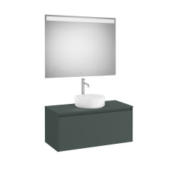 Ona Pack Meuble 1T+Plan Pr Lav Centré+Miroir 1000 Vert Mat-Roca A851714513 