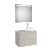 Ona Pack Meuble 2T+Plan  Pr Lav Dte+Miroir 800 Chêne Blanchi-Roca A851715512 