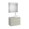 Ona Pack Meuble 2T+Plan Pr Lav Dte+Miroir 800 Chêne Blanchi-Roca A851715512
