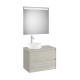 Ona Pack Meuble 2T+Plan Pr Lav Gche+Miroir 800 Chêne Blanchi-Roca A851717512