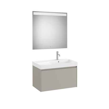 Ona Pack 1 Tiroir 800Mm Lavabo Droite Gris Mat-Roca A851721510 