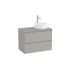 Ona Meuble 2 Tiroirs Pr Lavabo Droite + Plan 800Mm Gris Mat-Roca A851727510 