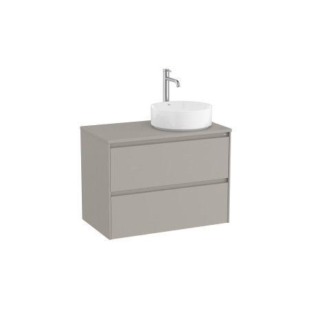 Ona Meuble 2 Tiroirs Pr Lavabo Droite + Plan 800Mm Gris Mat-Roca A851727510 