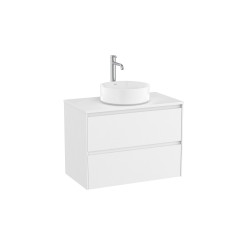 Ona Meuble 2 Tiroirs Pr Lavabo Centré + Plan 800Mm Blanc Mat-Roca A851728509 