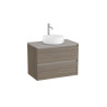Ona Meuble 2 Tiroirs Pr Lav Centré + Plan 800 Orme Foncé-Roca A851728511 