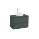 Ona Meuble 2 Tiroirs Pr Lavabo Centré + Plan 800Mm Vert Mat-Roca A851728513