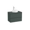 Ona Meuble 2 Tiroirs Pr Lavabo Centré + Plan 800Mm Vert Mat-Roca A851728513 