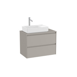 Ona Meuble 2 Tiroirs Pr Lavabo Gauche + Plan 800Mm Gris Mat-Roca A851729510 