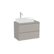 Ona Meuble 2 Tiroirs Pr Lavabo Gauche + Plan 800Mm Gris Mat-Roca A851729510 