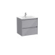 Ensemble meuble 2 tiroirs et lavabo 480 x 630 Gris Galet Brillant Tenet - Roca A851775516