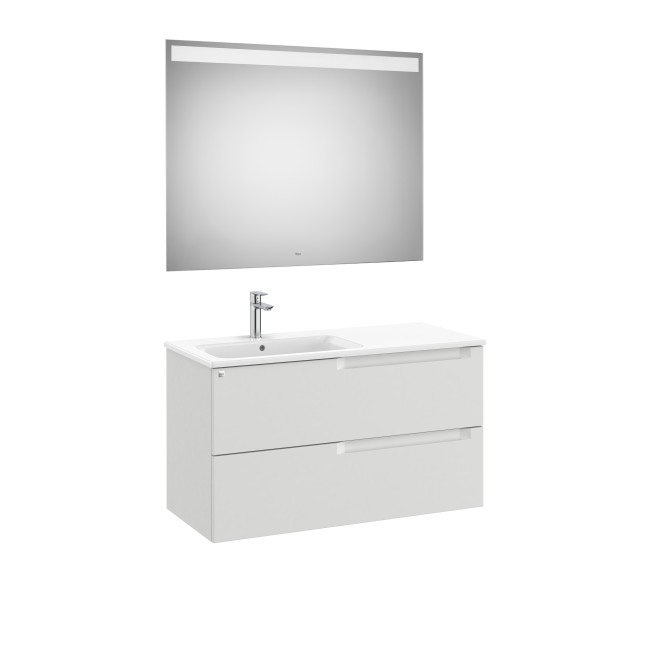 Aleyda Pack 2 Tiroirs Lavabo À Gauche 1000 Mm Gris Pierre Mat - ROCA A851840514 